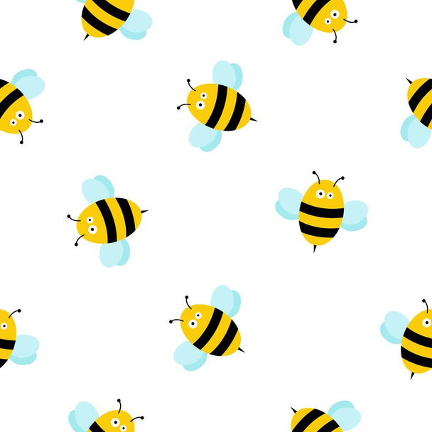 Naadloos patroon met schattige honingbijen illustratie - Vector, afbeelding