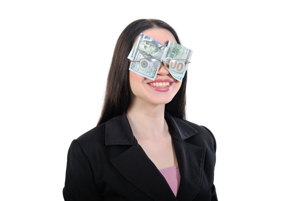 Girl blinded by greed, money, profit - Photo, Image