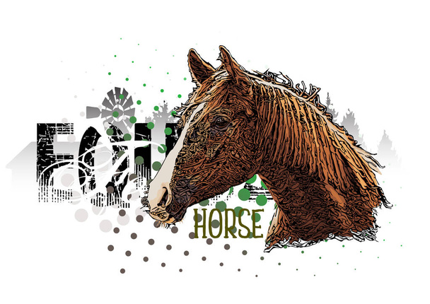 Horse head Banner vector illustration - Vector, Image