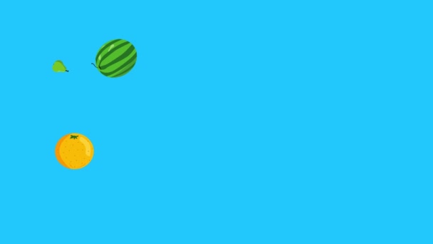 група анімації фруктів, синій екран, знімний фон, ключ хрому, дизайн плоского мультфільму
 - Кадри, відео