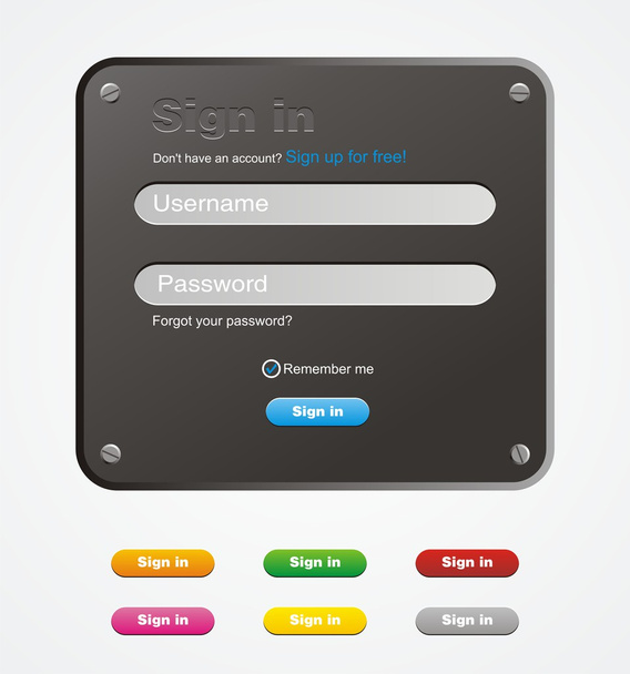 Sign in, sign up, log in form - Vector, Image