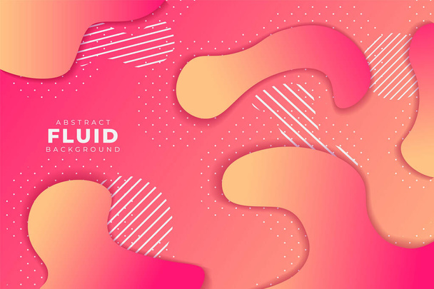 Abstract Dynamic Fluid Shape Gradient Background Pink and Orange with Line and Dot Pattern - Vector, Image