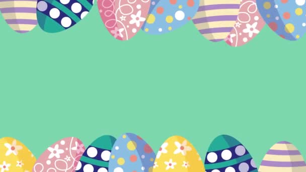 Όμορφο φόντο του Πάσχα, χαριτωμένο αυγά. - Πλάνα, βίντεο