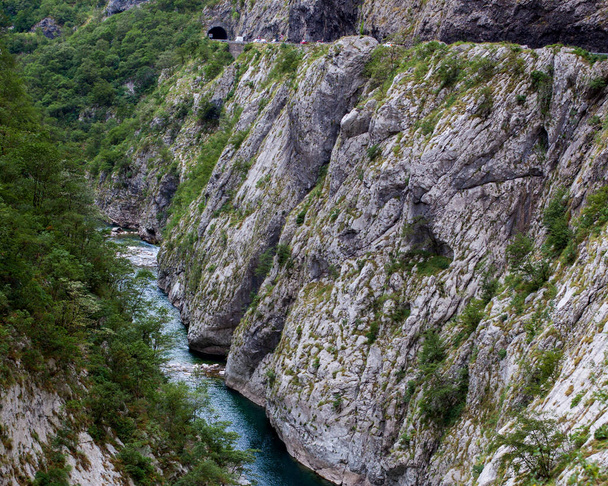 Głęboki, piękny kanion rzeki Tary w Parku Narodowym Durmitor na północy Czarnogóry - Zdjęcie, obraz