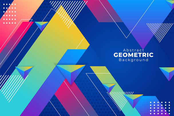 Abstract Geometric Shape Diagonal Funny Gradient Colorful Background with Line Combination - Vector, Image