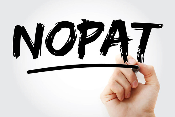 NOPAT - Beneficio operativo neto después de acrónimo de impuesto con marcador, fondo de concepto de negocio - Foto, imagen