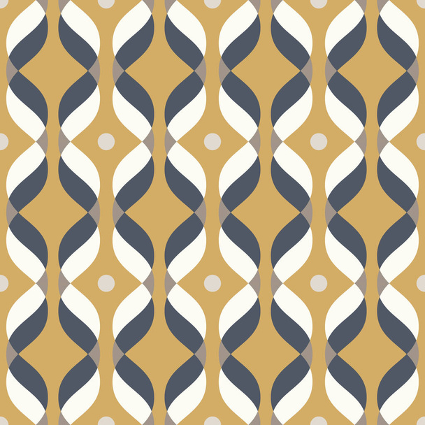 Ogee seamless vector curved pattern, abstract geometric background. Perfect for vintage wallpapers, fashion fabric print. Mid century modern wallpaper pattern. - Vector, Image