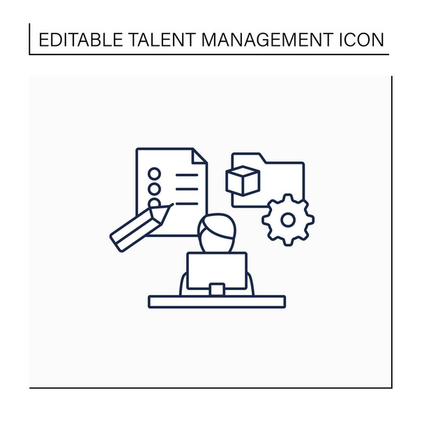 Project management line icon - Vector, Image