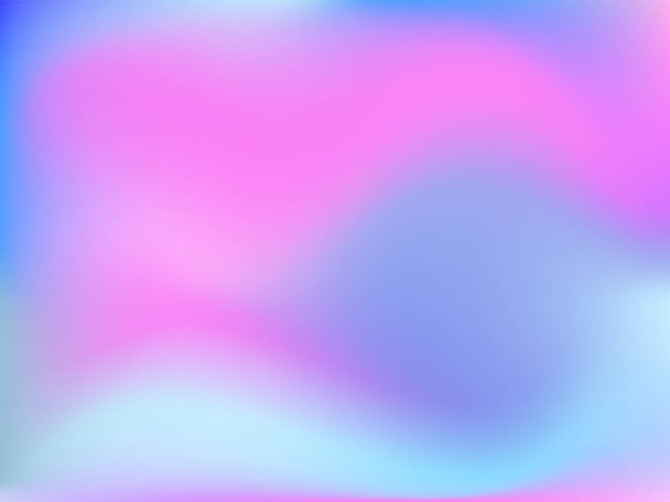 Holografikus háttér. Élénk sima háló elmosódott futurisztikus minta rózsaszín, kék, zöld színekben. Divatos reklámvektor. A nyomtatott termékek holografikus spektrumának intenzív gradiense, borító. - Vektor, kép