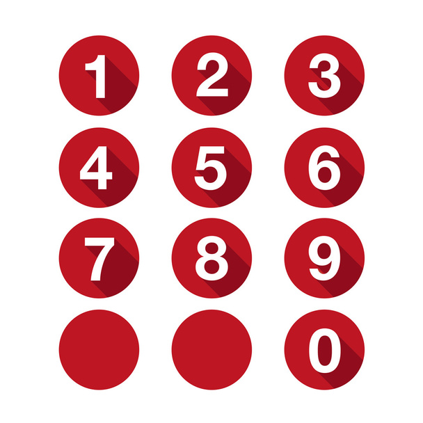 Numbers set red. Vector flat design - Vector, Image
