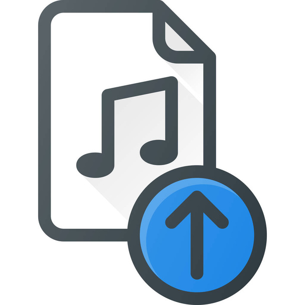 icona di musica di file audio in stile contorno riempito - Vettoriali, immagini