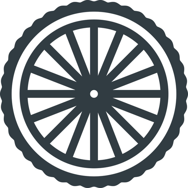 ソリッドスタイルの自転車部品アイコン - ベクター画像