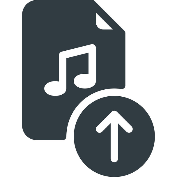 plik audio ikona muzyki w solidnym stylu - Wektor, obraz