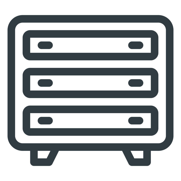 cabinet drawer furniture icon in Outline style - Vector, Image