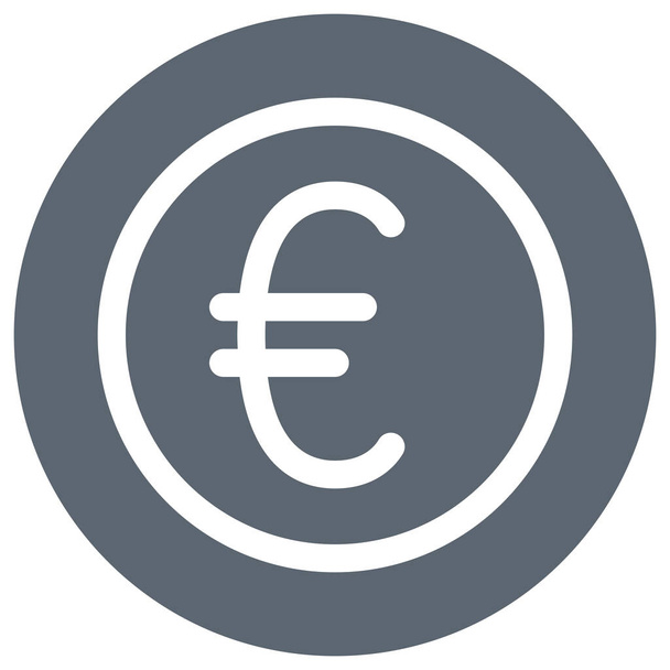 ソリッドスタイルのユーロキャッシュコインアイコン - ベクター画像