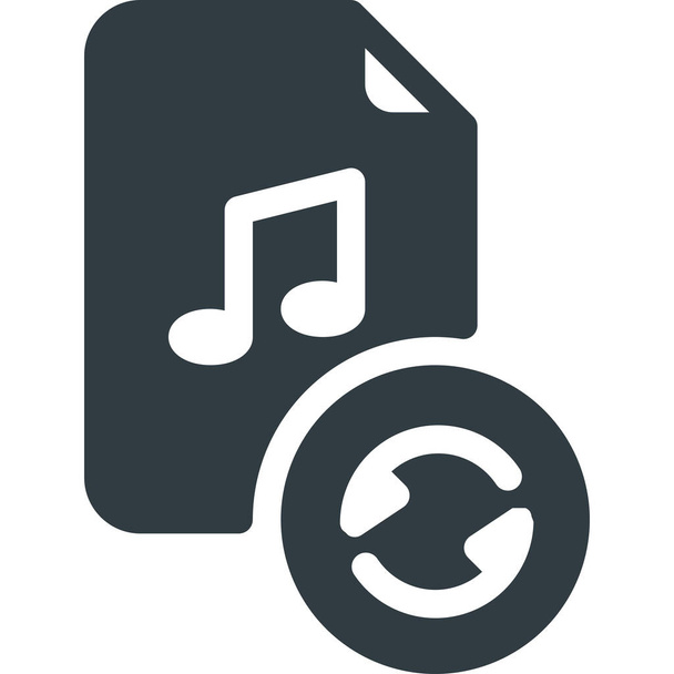icona di musica di file audio in stile solido - Vettoriali, immagini
