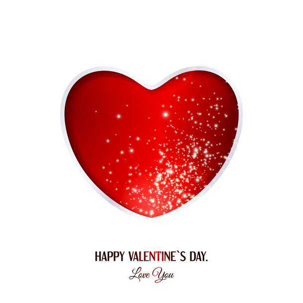Happy Valentine's Day lettering Greeting Card. - Vector, Image
