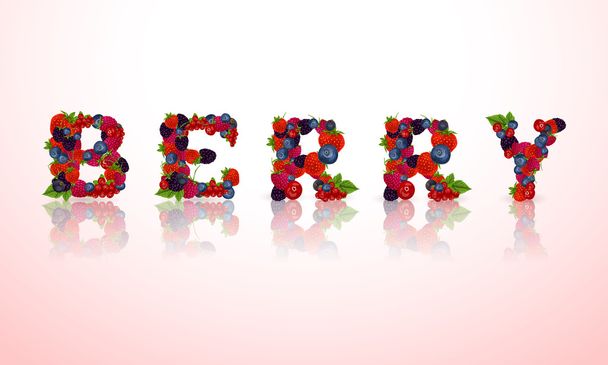 Эмблема ягодного слова
 - Вектор,изображение