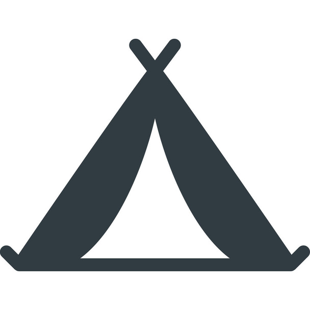 camp camping tent icon in Solid style - Vector, Image