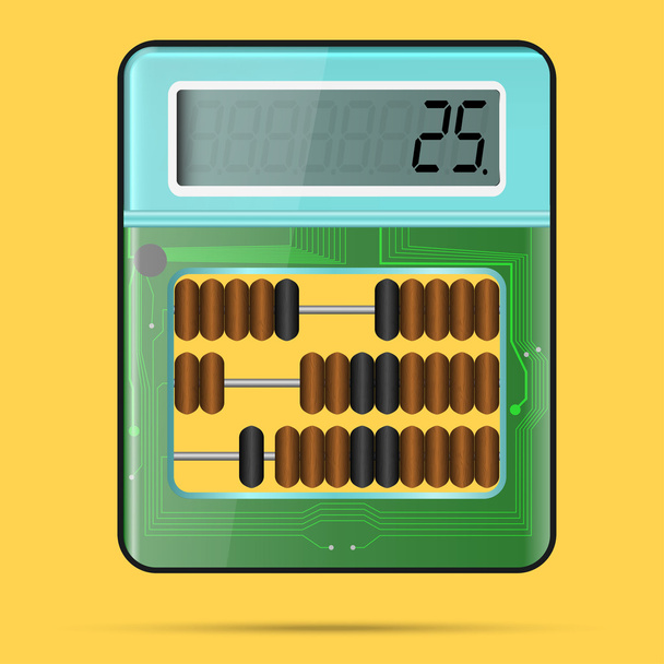 Calculator and Abacus in one - Vector, Image