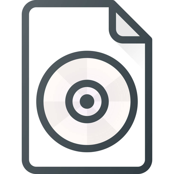 icona del file audio acd in stile contorno riempito - Vettoriali, immagini