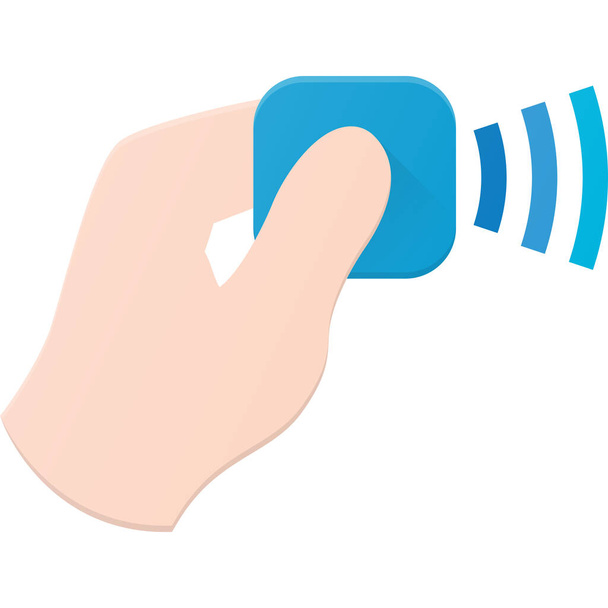 contactless hand pass icon in Flat style - Vector, Image