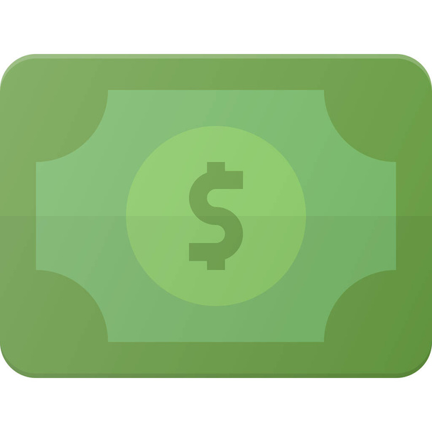 bill cash money icon in Flat style - Vector, imagen