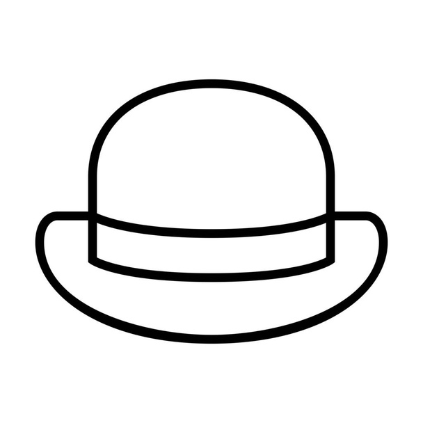 bowler clothes hat icon - Vector, Image