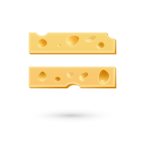 Cheese equal mark. Symbol isolated on white - Vector, Imagen