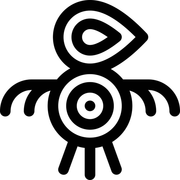 πουλί οιωνός θρησκευτική εικόνα σε στυλ περίγραμμα - Διάνυσμα, εικόνα