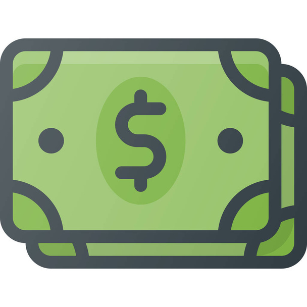 currency dollar money icon in Filled outline style - Vector, imagen