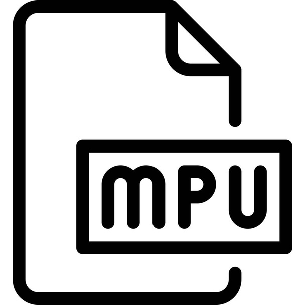 audio fájl mpu ikon körvonalazott stílusban - Vektor, kép