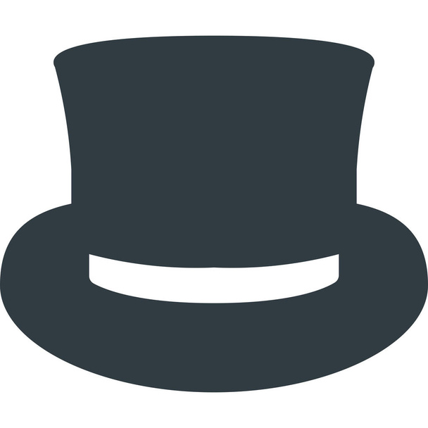 cylinder hat magician icon in Solid style - Διάνυσμα, εικόνα