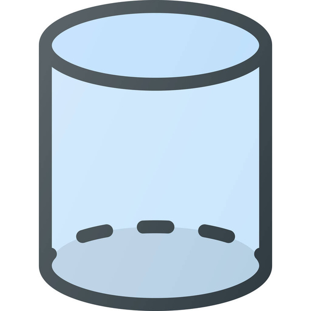 cilinder geometrie object icoon in Gevulde omtrek stijl - Vector, afbeelding