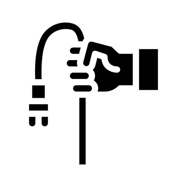 illustration vectorielle de glyphe d'icône de câble de tenue de main - Vecteur, image