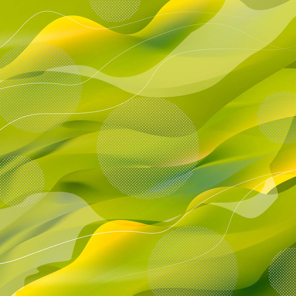 Abstract background of curved lines in green colors - Vector, Imagen