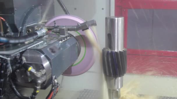 Industry lathe machine milling cutter gear work - Záběry, video