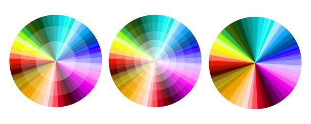 円のカラーパレット。グラフィック要素。抽象的な背景。抽象的なアイコン。虹のパターン。ストックベクトル画像。EPS 10. - ベクター画像