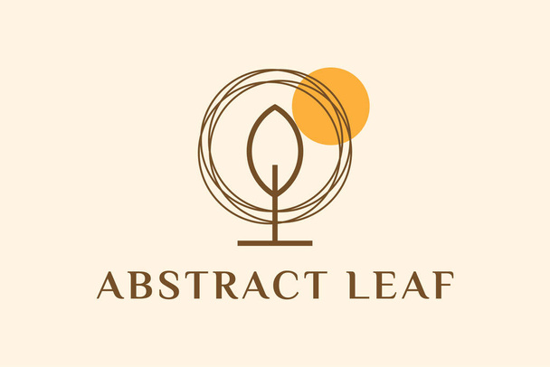 Абстрактная векторная иллюстрация логотипа листового круга  - Вектор,изображение