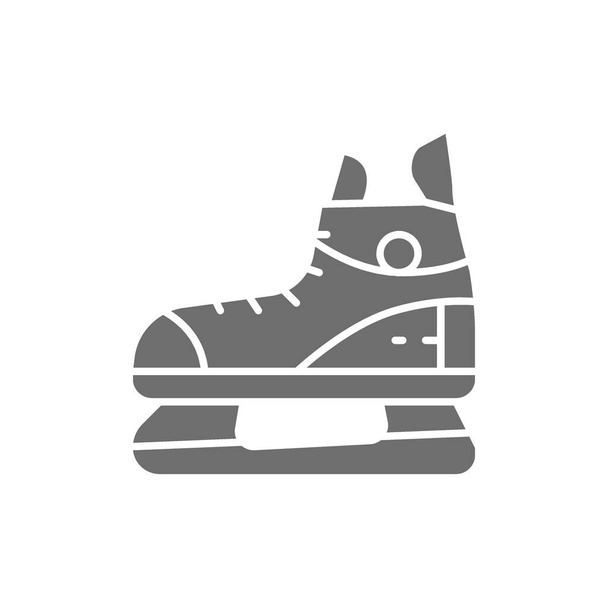 Skates, sport equipment gray icon. Isolated on white background - Vector, Image