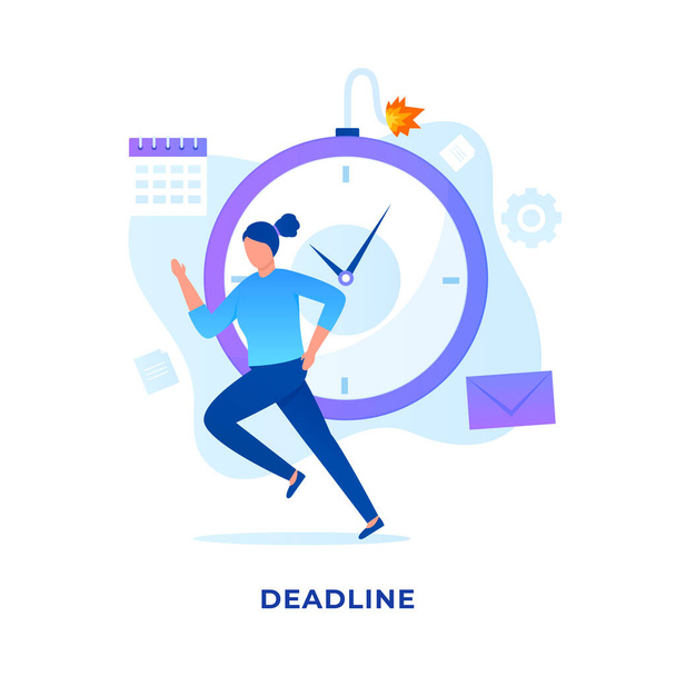 Deadlines illustration vector concept. Illustration for websites, landing pages, mobile applications, posters and banners - Vector, Image