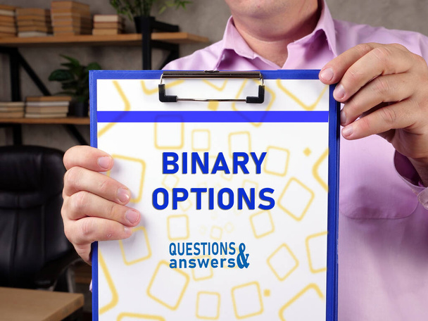  BINARY OPTIONS phrase on the page. - Photo, Image