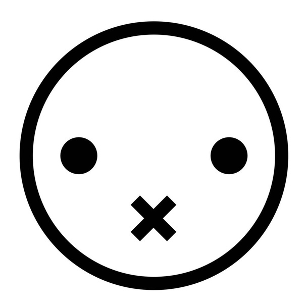 emoticon mute geheim icoon in Outline stijl - Vector, afbeelding