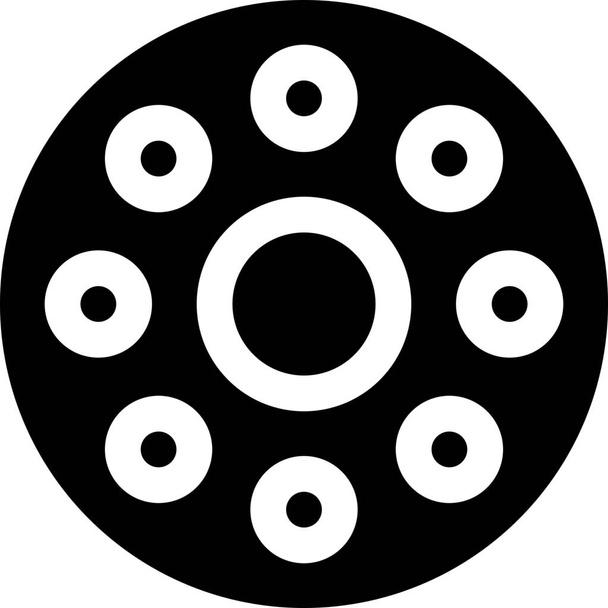 rolamento círculos ícone de atrito em estilo sólido - Vetor, Imagem