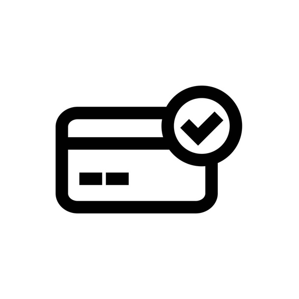 přijmout schválenou ikonu kreditní karty ve stylu osnovy - Vektor, obrázek