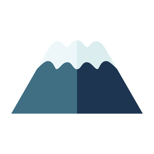 ikonikus mérföldkő hegy fuji természeti csoda ikon lapos stílusban - Vektor, kép