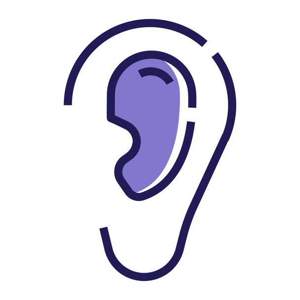 anatomie ucho lidská ikona ve vyplněném stylu osnovy - Vektor, obrázek