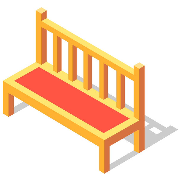 bench chair furniture icon in Isometric style - Вектор, зображення