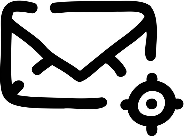 конверт расположен значок почты - Вектор,изображение