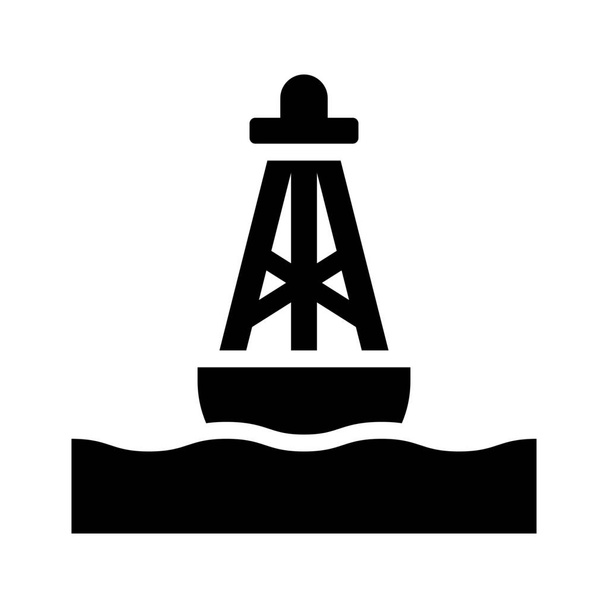 Bahía de boya flotante icono en estilo sólido - Vector, Imagen
